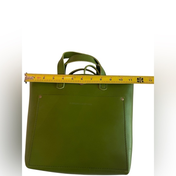 Portland Leather Goods Mini Crossbody Tote Green Apple - Picture 10 of 12